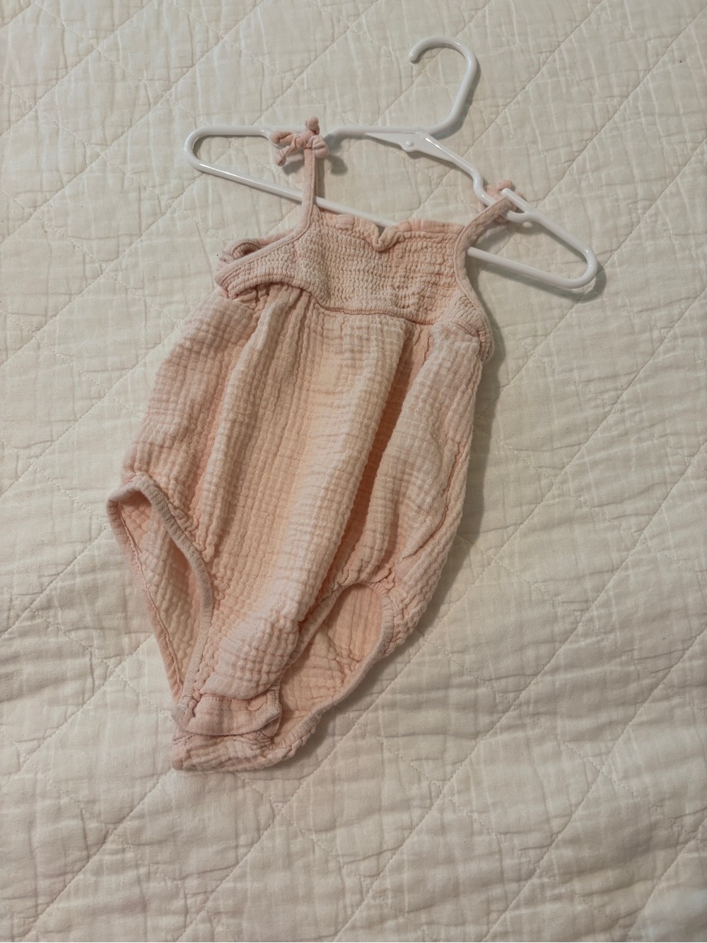 Old Navy Pale Pink Gauze Baby One-Piece Romper
